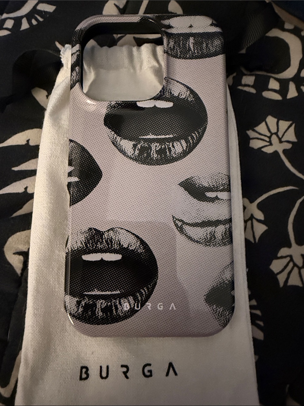 Burga Grey toned Lip Print 16 Pro iPhone Case - Brand New